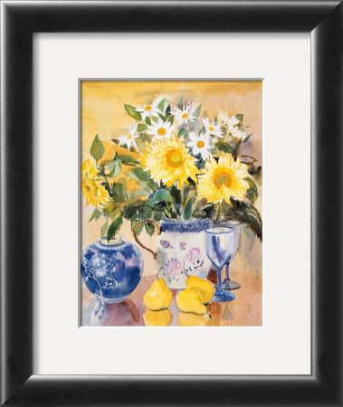 Sunflowers And Blue China by Dick & Diane Stefanich Pricing Limited Edition Print image