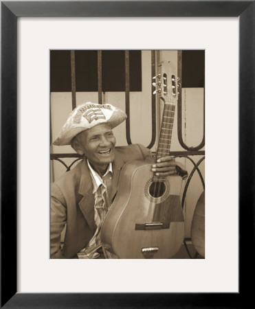 Man Holding A Guitar by Nelson Figueredo Pricing Limited Edition Print image