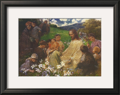 Christ And The Little Children by Endre Komaromi-Kacz Pricing Limited Edition Print image