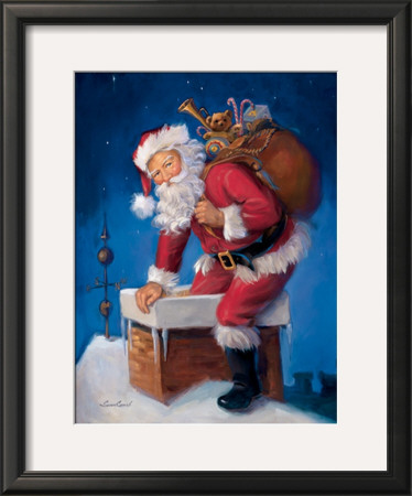 Santa In Chimney by Susan Comish Pricing Limited Edition Print image