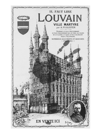 Poster Advertising 'You Must Read Louvain, The Martyred Town', Book Written By Albert Fuglister by French School Pricing Limited Edition Print image