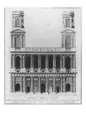 Church Of Saint-Sulpice, Elevation Of The Facade, Paris, 1782 by French School Pricing Limited Edition Print image