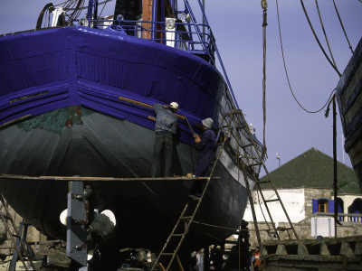 Repairing Boat, Morocco by Michael Brown Pricing Limited Edition Print image