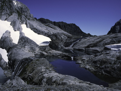 Mountain Lake With Snowfields, Chile by Pablo Sandor Pricing Limited Edition Print image