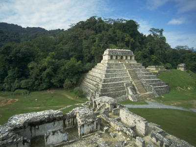 Mayan Ruins And Trees In Palenque, Mexico by Michael Brown Pricing Limited Edition Print image