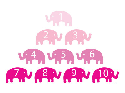 Pink Counting Elephants by Avalisa Pricing Limited Edition Print image