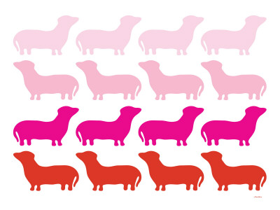 Pink Daschund Family by Avalisa Pricing Limited Edition Print image