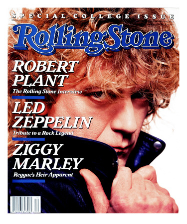 Robert Plant, Rolling Stone No. 522, March 1988 by David Montgomery Pricing Limited Edition Print image