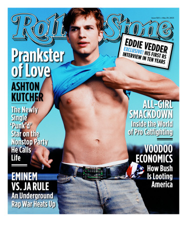 Ashton Kutcher, Rolling Stone No. 923, May 2003 by Martin Schoeller Pricing Limited Edition Print image