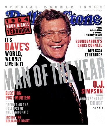 David Letterman, Rolling Stone No. 698/699, December 1994 by Frank Ockenfels Pricing Limited Edition Print image