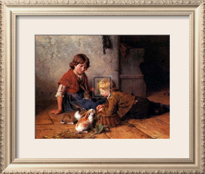 Feeding The Rabbits by Felix Schlesinger Pricing Limited Edition Print image