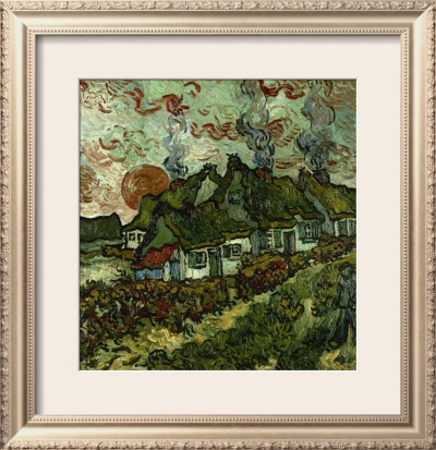 Cottages And Setting Sun by Vincent Van Gogh Pricing Limited Edition Print image