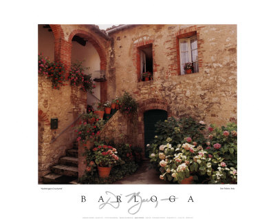 Hydrangea Courtyard San Felice by Dennis Barloga Pricing Limited Edition Print image