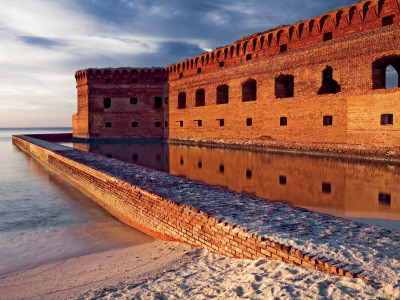 Moat Wall Of Fort Jefferson In Late Afternoon Light by Eddie Brady Pricing Limited Edition Print image