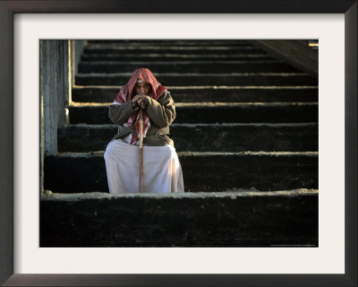 A Palestinian Man At A Soccer Stadium In Gaza City, October 23, 2006 by Emilio Morenatti Pricing Limited Edition Print image