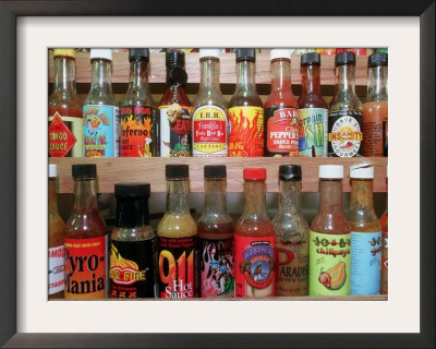 These Are Sample Bottles Of Hot Sauce Sold By Kaufman's Fancy Fruit And Vegetables by John Gillis Pricing Limited Edition Print image