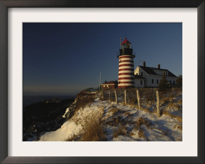 Morning Sunlight Strikes The West Quoddy Head Lighthouse, Lubec, Maine by Michael C. York Pricing Limited Edition Print image