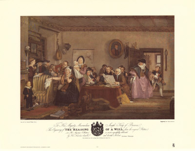 The Reading Of A Will by Sir David Wilkie Pricing Limited Edition Print image