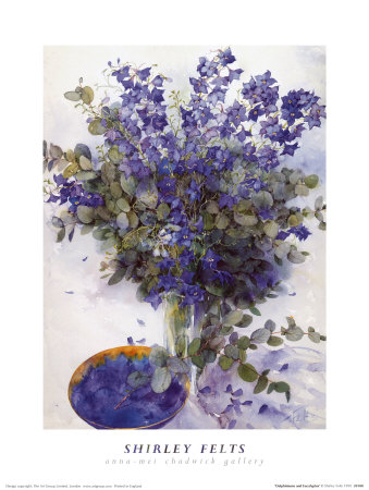 Eucalyptus And Delphiniums by Shirley Felts Pricing Limited Edition Print image