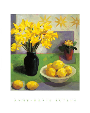Daffodils And Bowl Of Lemons by Anne-Marie Butlin Pricing Limited Edition Print image