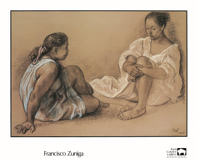 Two Girls by Francisco Zuniga Pricing Limited Edition Print image