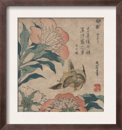 Peony And Canary, Circa 1825 by Katsushika Hokusai Pricing Limited Edition Print image