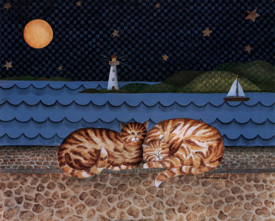 Cats With Lighthouse by Valerie Wenk Pricing Limited Edition Print image