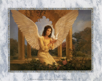 Angel With Dove by Edward Tadiello Pricing Limited Edition Print image