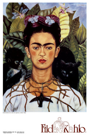 Autorretrato Con Collar De Espinas Y Colibrí, C.1940 by Frida Kahlo Pricing Limited Edition Print image