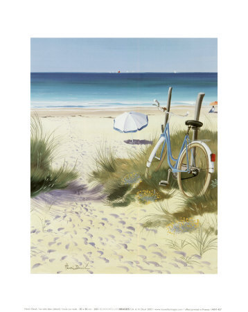 The Blue Bicycle by Henri Deuil Pricing Limited Edition Print image