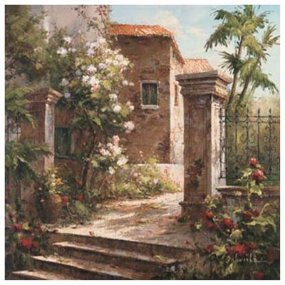 Courtyard With Flowers by Gabriela Pricing Limited Edition Print image