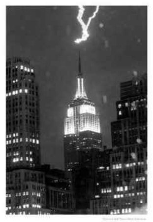 Lightning Strikes The Empire State Building, 1997 by Chang Lee Pricing Limited Edition Print image