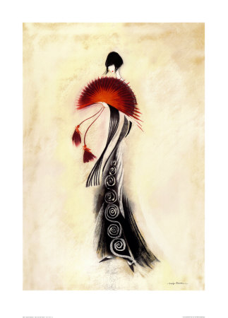 Lady Red Fan I by Marilyn Robertson Pricing Limited Edition Print image