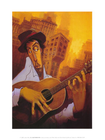 El Guitarrista by Justin Bua Pricing Limited Edition Print image