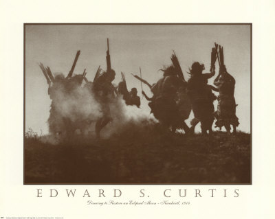 Dancing To Restore An Eclipsed Moon by Edward S. Curtis Pricing Limited Edition Print image