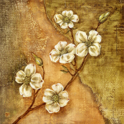 Burlap Dogwood Blossom by Tina Chaden Pricing Limited Edition Print image