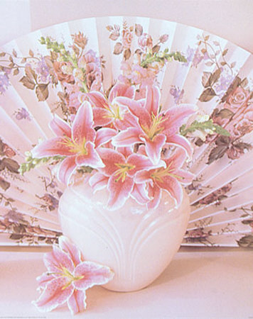 Fan And Lilies by Matthews Pricing Limited Edition Print image