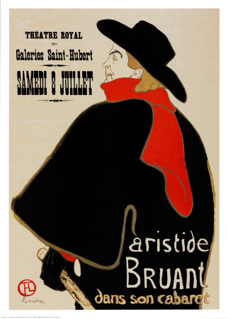 Aristide Bruant by Henri De Toulouse-Lautrec Pricing Limited Edition Print image
