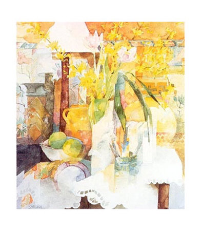 Forsythia And Tulips by Shirley Trevena Pricing Limited Edition Print image