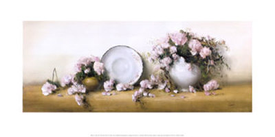 Still Life In Pink With China by Judith Levin Pricing Limited Edition Print image