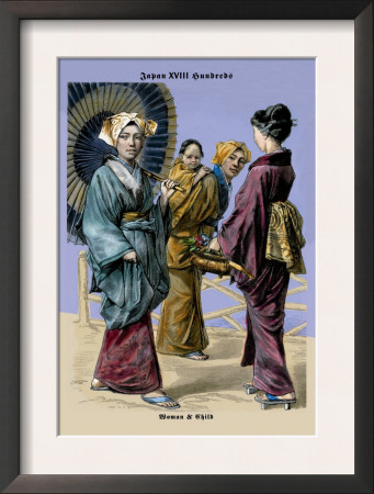 Japanese Women And Child, 19Th Century by Richard Brown Pricing Limited Edition Print image