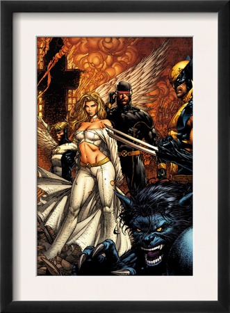 Uncanny X-Men #494 Cover: Beast, Emma Frost, Cyclops And Wolverine by David Finch Pricing Limited Edition Print image