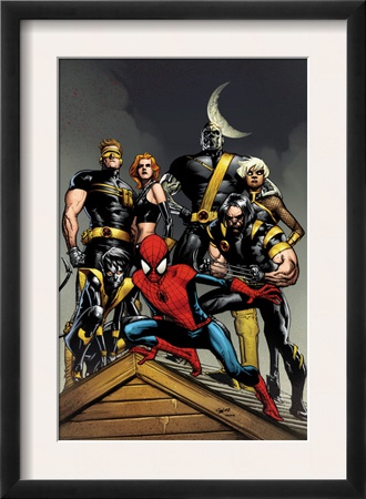 Ultimate Spider-Man #120 Cover: Spider-Man, Wolverine, Nightcrawler, Cyclops, Phoenix And Colossus by Stuart Immonen Pricing Limited Edition Print image