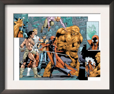 Alpha Flight #7 Group: Sasquatch, Alpha Flight, Nemesis And Yukon Jack Crouching by Dave Ross Pricing Limited Edition Print image