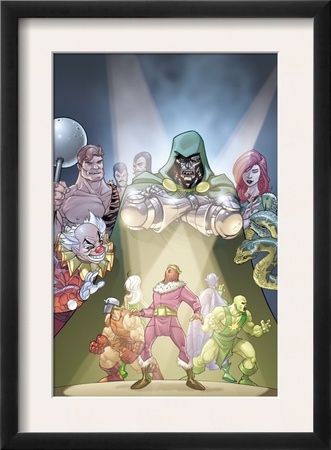 Doctor Doom And The Masters Of Evil #2 Cover: Dr. Doom, Princess Python, Clown And Baron Zemo by Karl Kerschl Pricing Limited Edition Print image