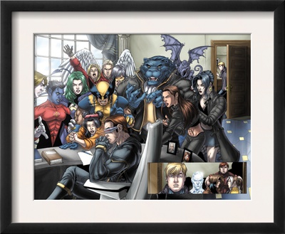 X-Men #157 Group: Cyclops, Beast, Wolverine, Nightcrawler, Angel, Lockheed And X-Men by Salvador Larroca Pricing Limited Edition Print image