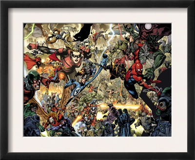 Secret Invasion #7 Group: Spider-Man, Ronin, Mr. Fantastic And Stature by Leinil Francis Yu Pricing Limited Edition Print image