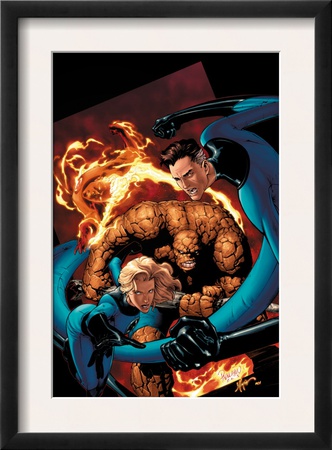Marvel Knights 4 #20 Cover: Mr. Fantastic, Invisible Woman, Human Torch, Thing And Fantastic Four by Valentine De Landro Pricing Limited Edition Print image