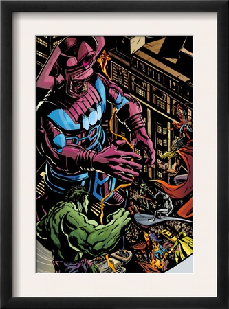 Powerless #1 Group: Galactus, Hulk, Silver Surfer And Thor by Michael Gaydos Pricing Limited Edition Print image