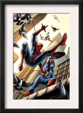Spectacular Spider-Man #16 Cover: Spider-Man And Captain America Fighting by Michael Ryan Pricing Limited Edition Print image
